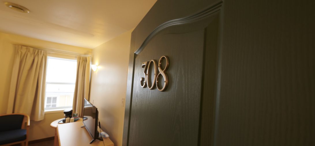 Entering room 308 at the Smuggler's Cove Inn in Lunenburg, NS.